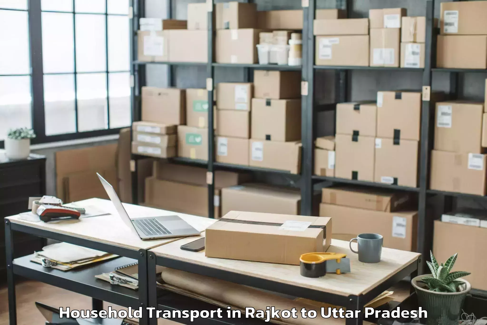 Book Rajkot to Talbehat Household Transport Online